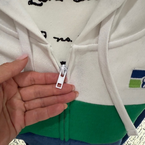 Seattle Seahawks Blue, Green, and White Zip-Up Hoodie Women’s L - Picture 3 of 6